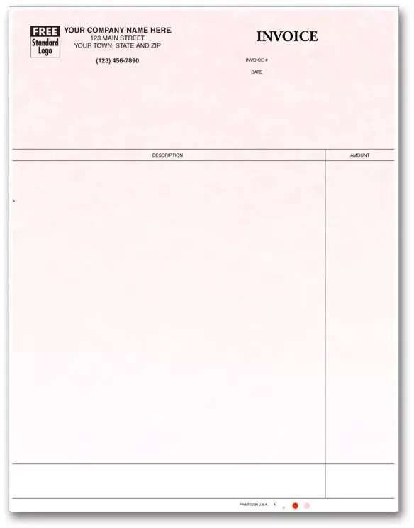 Personalized Laser Professional Invoices - Parchment Color Background