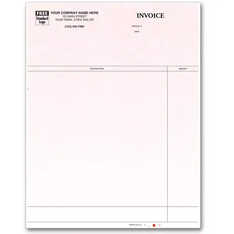 Personalized Laser Professional Invoices - Parchment Color Background