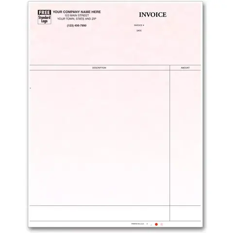 Personalized Laser Professional Invoices - Parchment Color Background