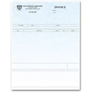 Laser Service Invoices Compatible with Peachtree - Parchment Color Background