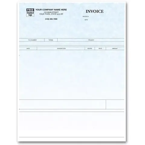Laser Service Invoices Compatible with Peachtree - Parchment Color Background