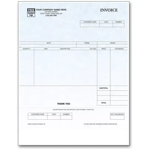 Customized Laser Invoices