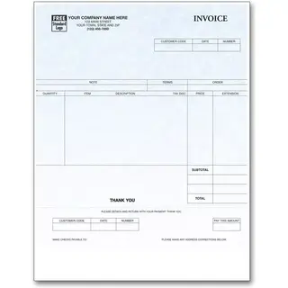 Customized Laser Invoices