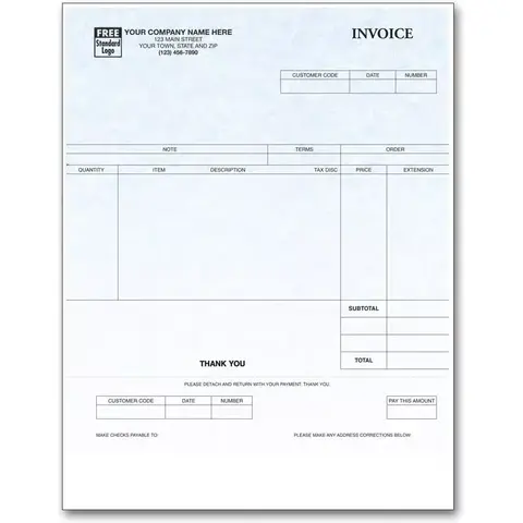Customized Laser Invoices