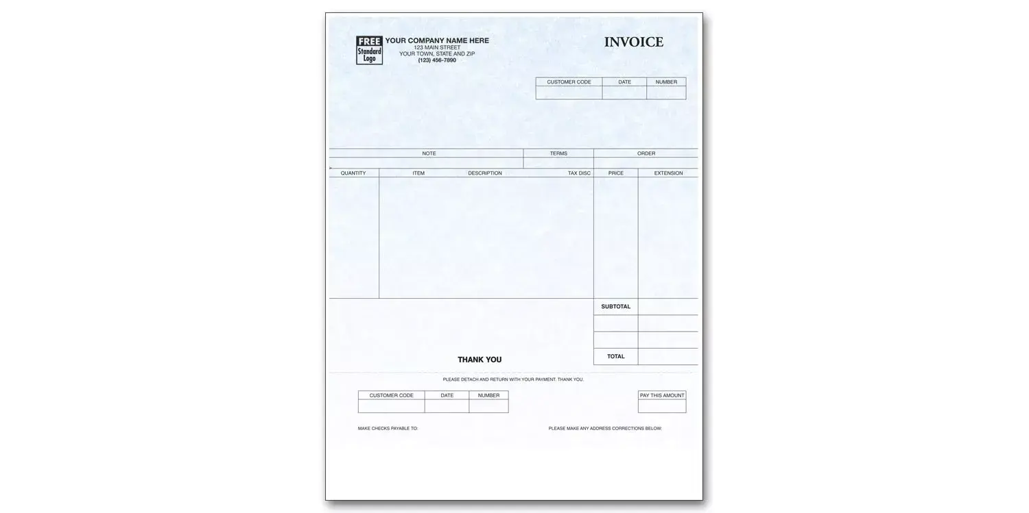 Customized Laser Invoices