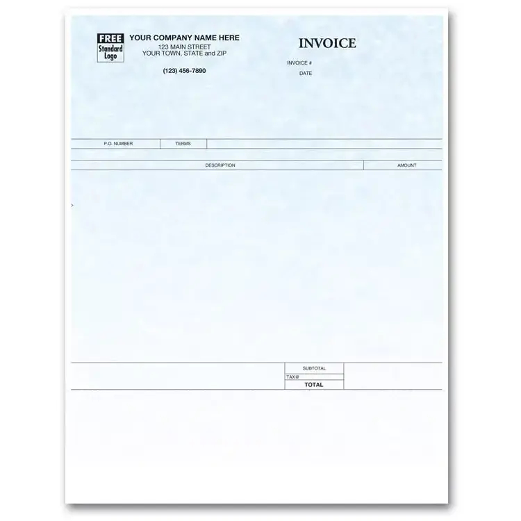 Personalized Simple Laser Invoices