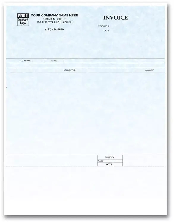 Personalized Simple Laser Invoices