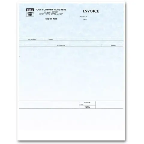 Personalized Simple Laser Invoices