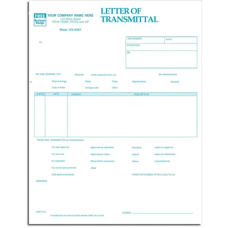 13127 - Laser Letters of Transmittal