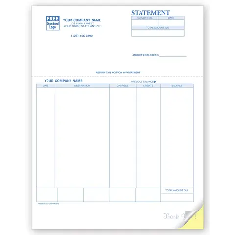 Business Laser Statements Printed in Blue Ink on White Paper