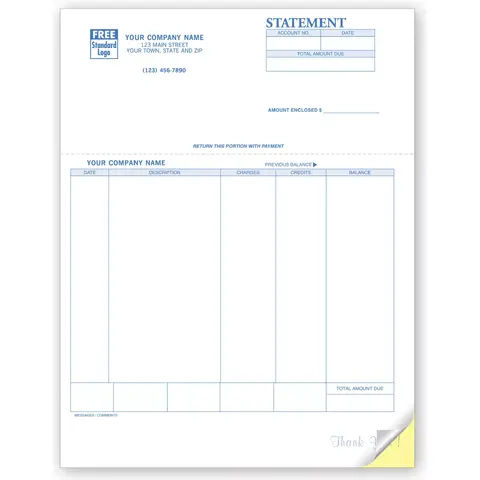 Business Laser Statements Printed in Blue Ink on White Paper