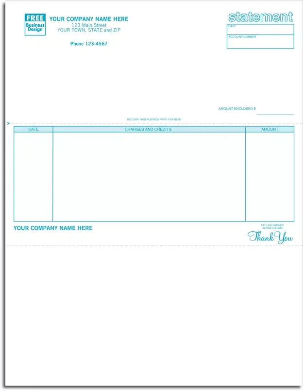 13446 - Laser Business Statements with Charges and Credits