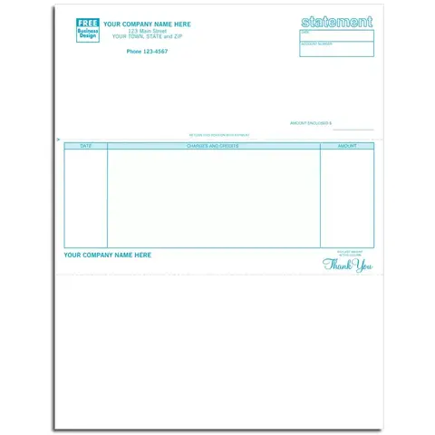 13446 - Laser Business Statements with Charges and Credits