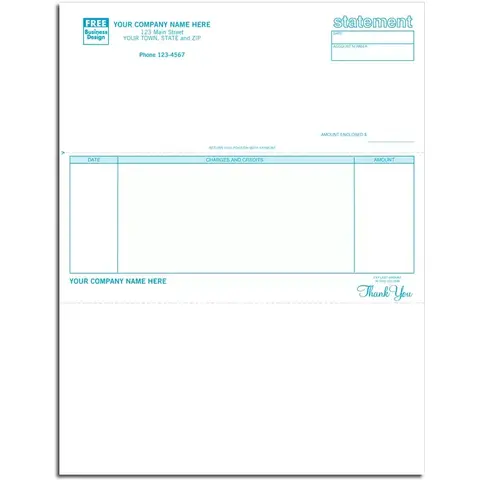 13446 - Laser Business Statements with Charges and Credits