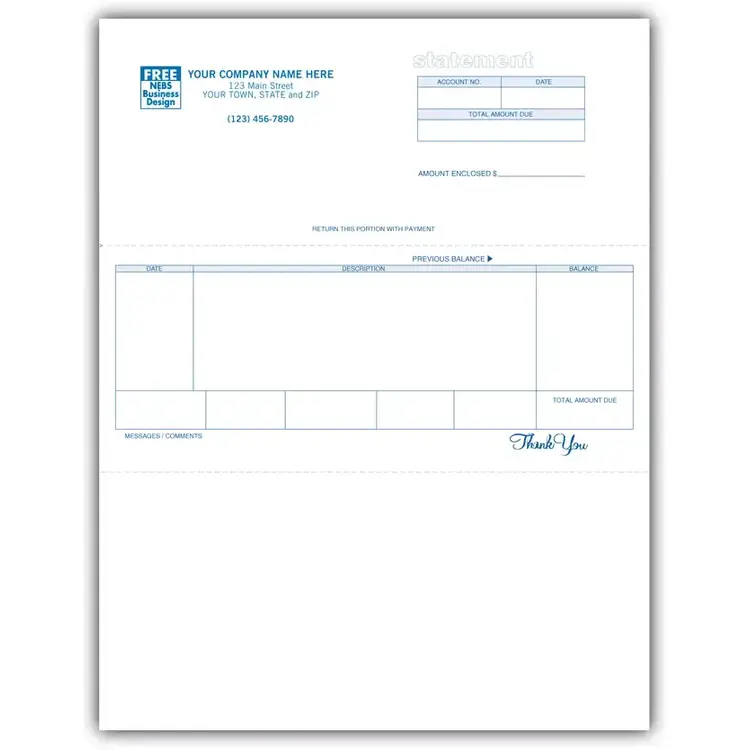 Custom Computer Laser Inkjet Statements