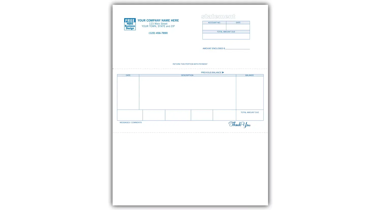 Custom Computer Laser Inkjet Statements