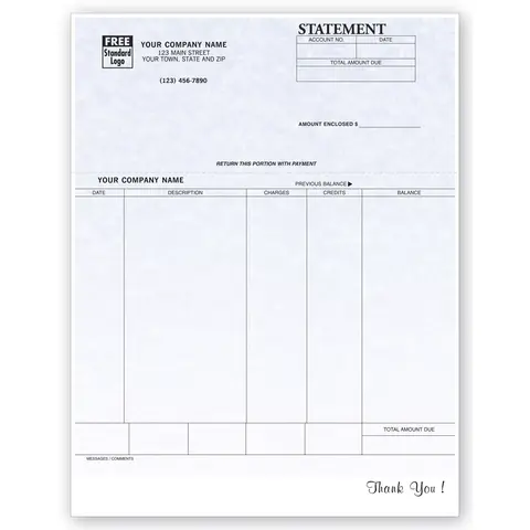Customized Laser Statements with 5 Columns