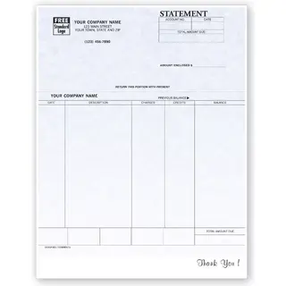 Customized Laser Statements with 5 Columns