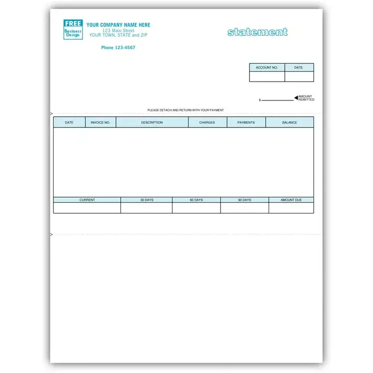  Laser/Inkjet Printer Statement with Stub