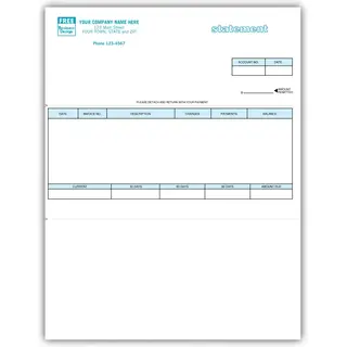  Laser/Inkjet Printer Statement with Stub
