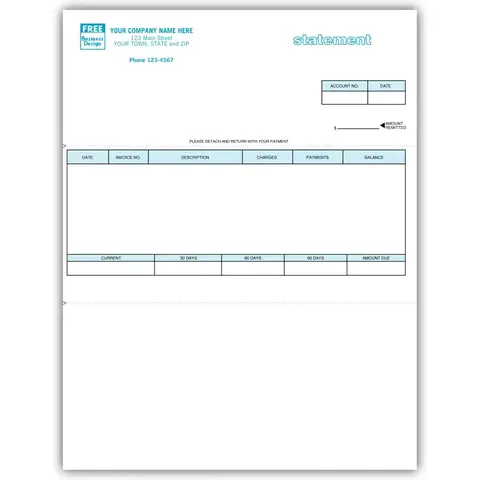  Laser/Inkjet Printer Statement with Stub