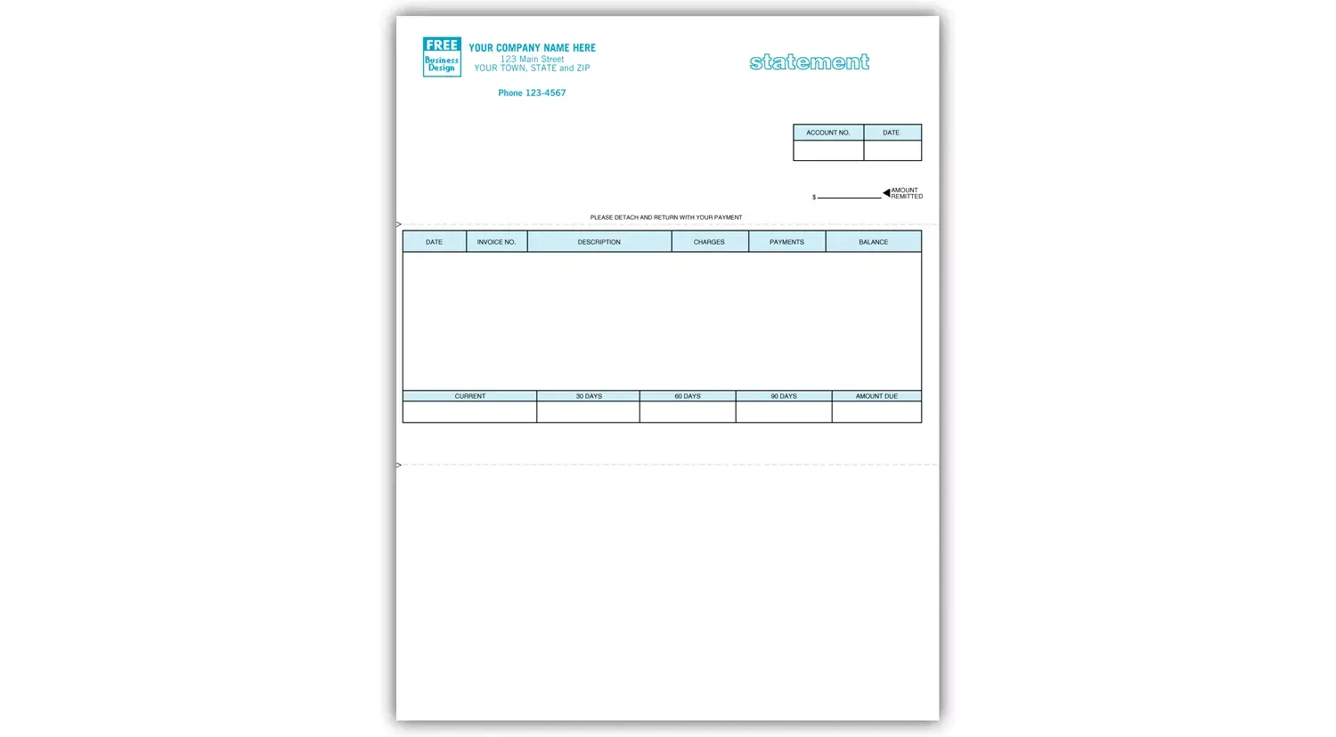  Laser/Inkjet Printer Statement with Stub