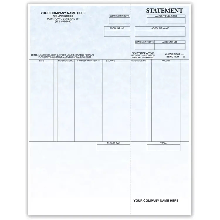 Software Generated Laser Statements with Parchment Color Background and Stub
