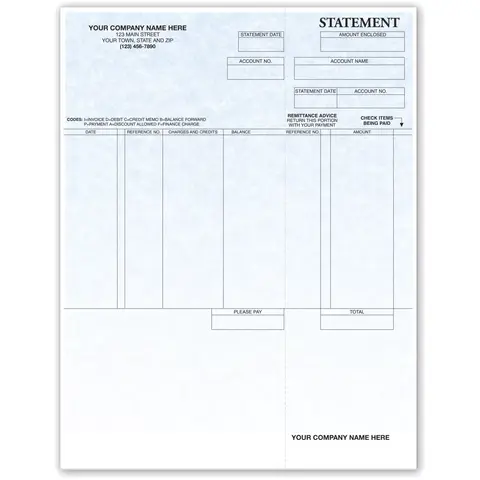 Software Generated Laser Statements with Parchment Color Background and Stub