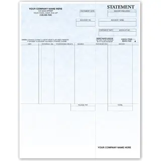 Software Generated Laser Statements with Parchment Color Background and Stub