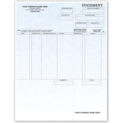 Software Generated Laser Statements with Parchment Color Background and Stub