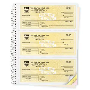Custom Receipt Book- Spiral Bound - Thank You