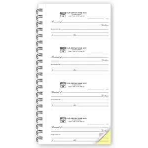 Spiral Bound 4 to-a-page Receipts Book