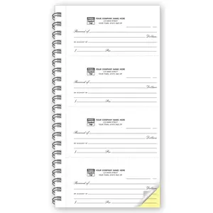 Spiral Bound 4 to-a-page Receipts Book
