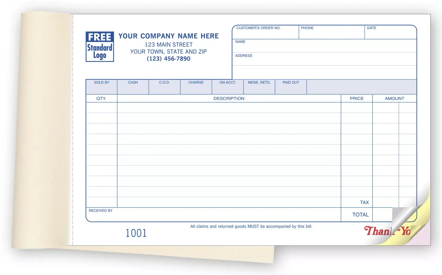 54 - Carbonless Sales Books - Horizontal Format