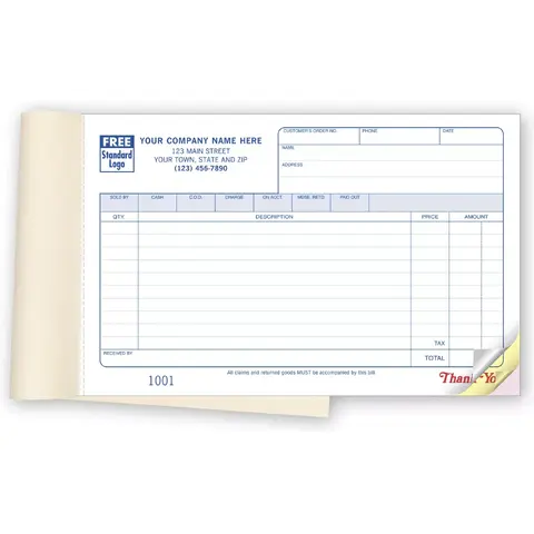 54 - Carbonless Sales Books - Horizontal Format
