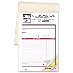2540 - Carbonless Sales Books, Gray & Burgundy