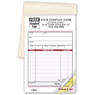 2540 - Carbonless Sales Books, Gray & Burgundy