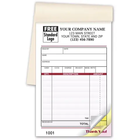 2540 - Carbonless Sales Books, Gray & Burgundy