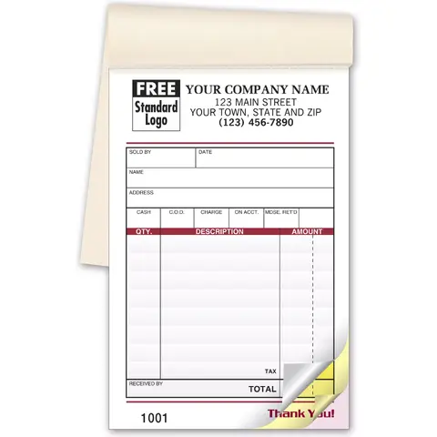 2540 - Carbonless Sales Books, Gray & Burgundy