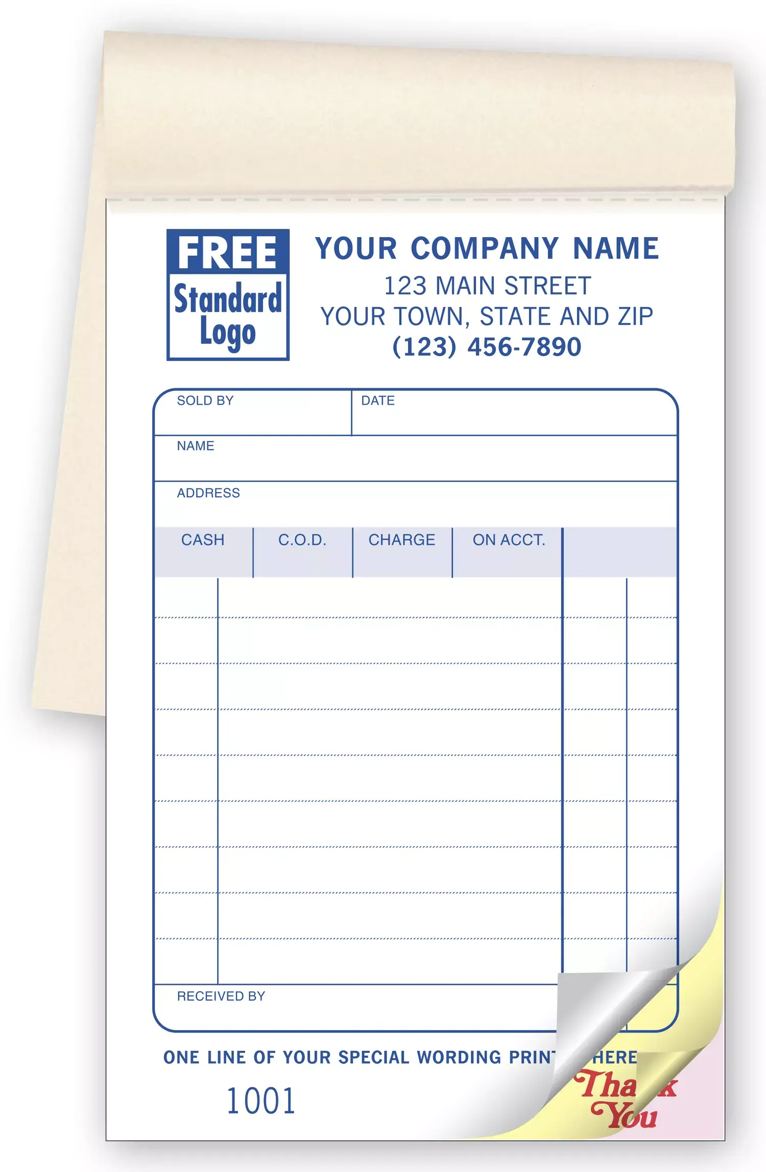 50SW - Carbonless Sales Books with Special Wording