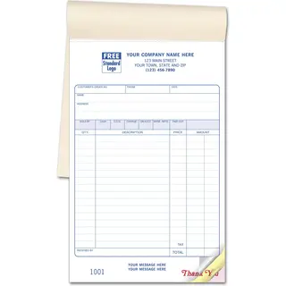 55SW - Carbonless Sales Books - Special Wording on Bottom
