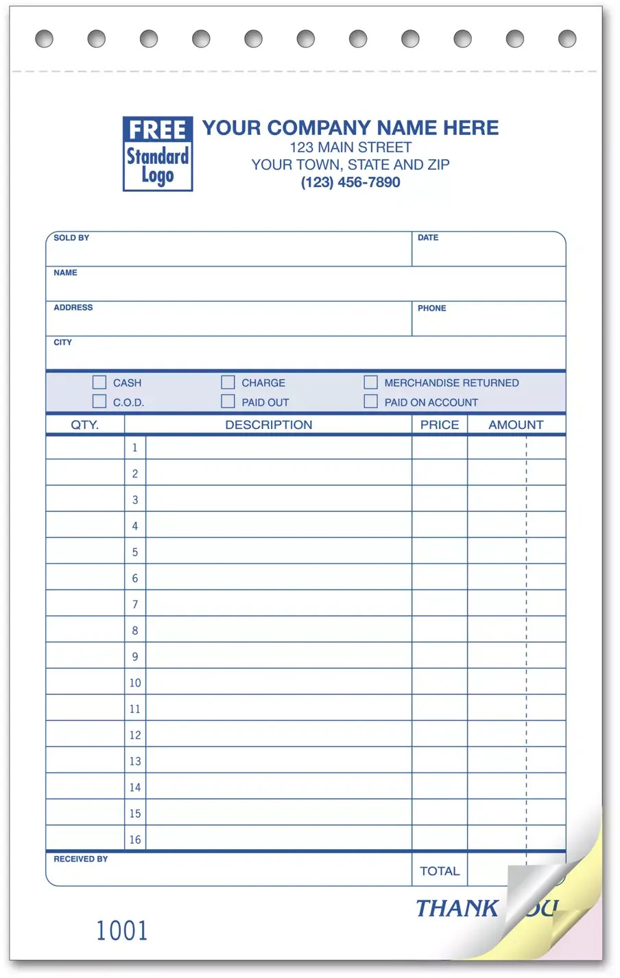 Personalized Sales Slips With Payment Terms Personalized sales slips with payment terms