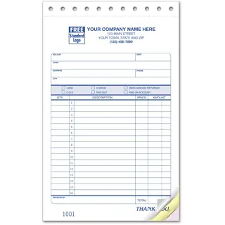 81 - Custom Printed Sales Slips with Payment Terms