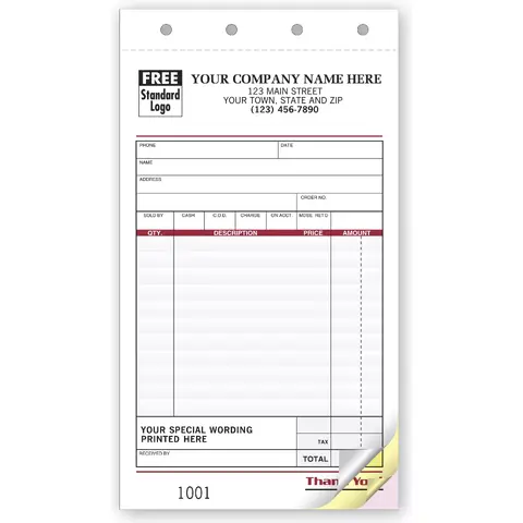 Sales Receipts with Custom Terms