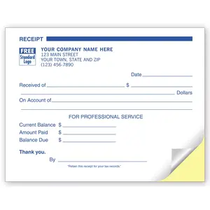 9601 - Custom Printed Sales Receipts - Small Format