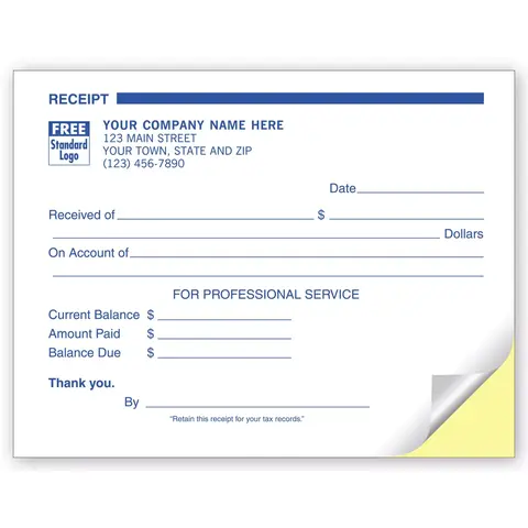 9601 - Custom Printed Sales Receipts - Small Format