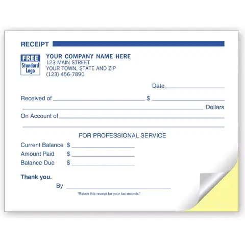 9601 - Custom Printed Sales Receipts - Small Format