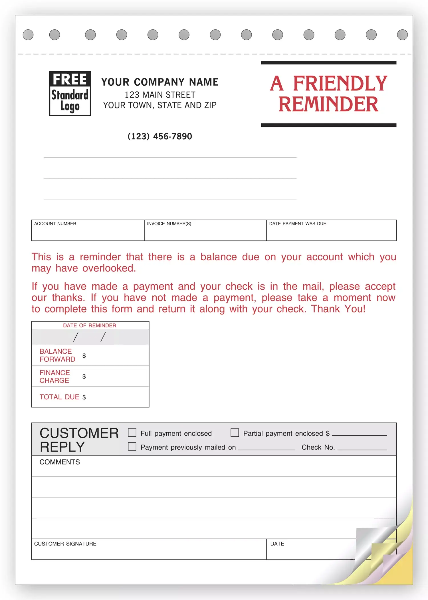 4504 - Past Due Notices System With Finance Charges