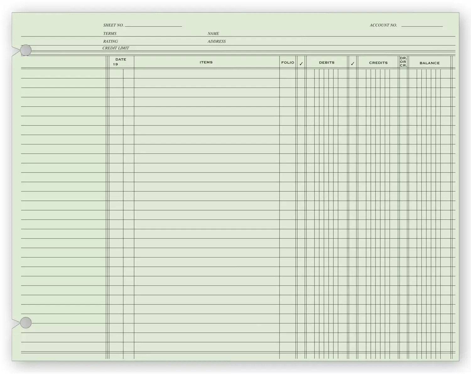 21180 - Accounting Ledger Sheets - End Balance