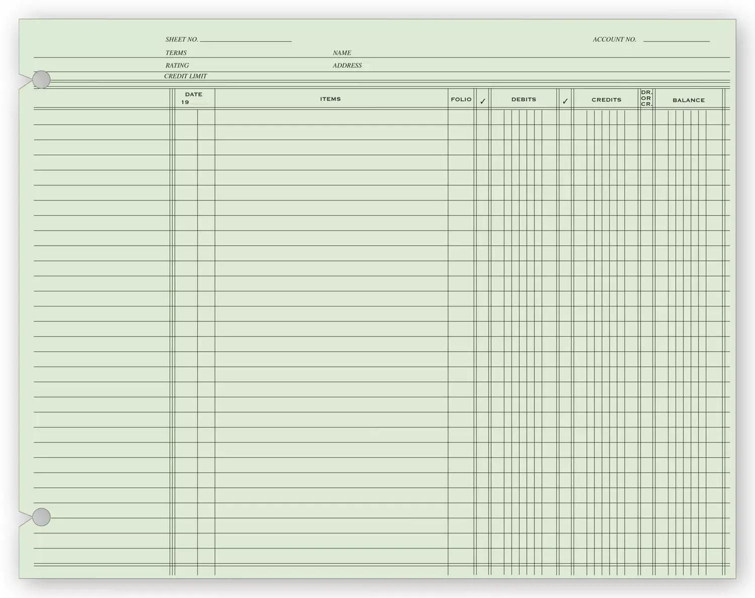 21180 - Accounting Ledger Sheets - End Balance
